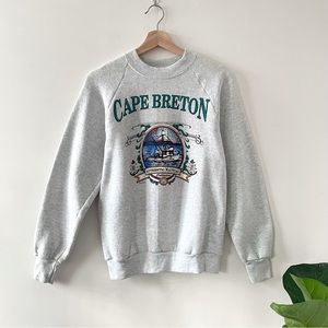 Cape Breton Heather Grey Nautical Crewneck Sweater